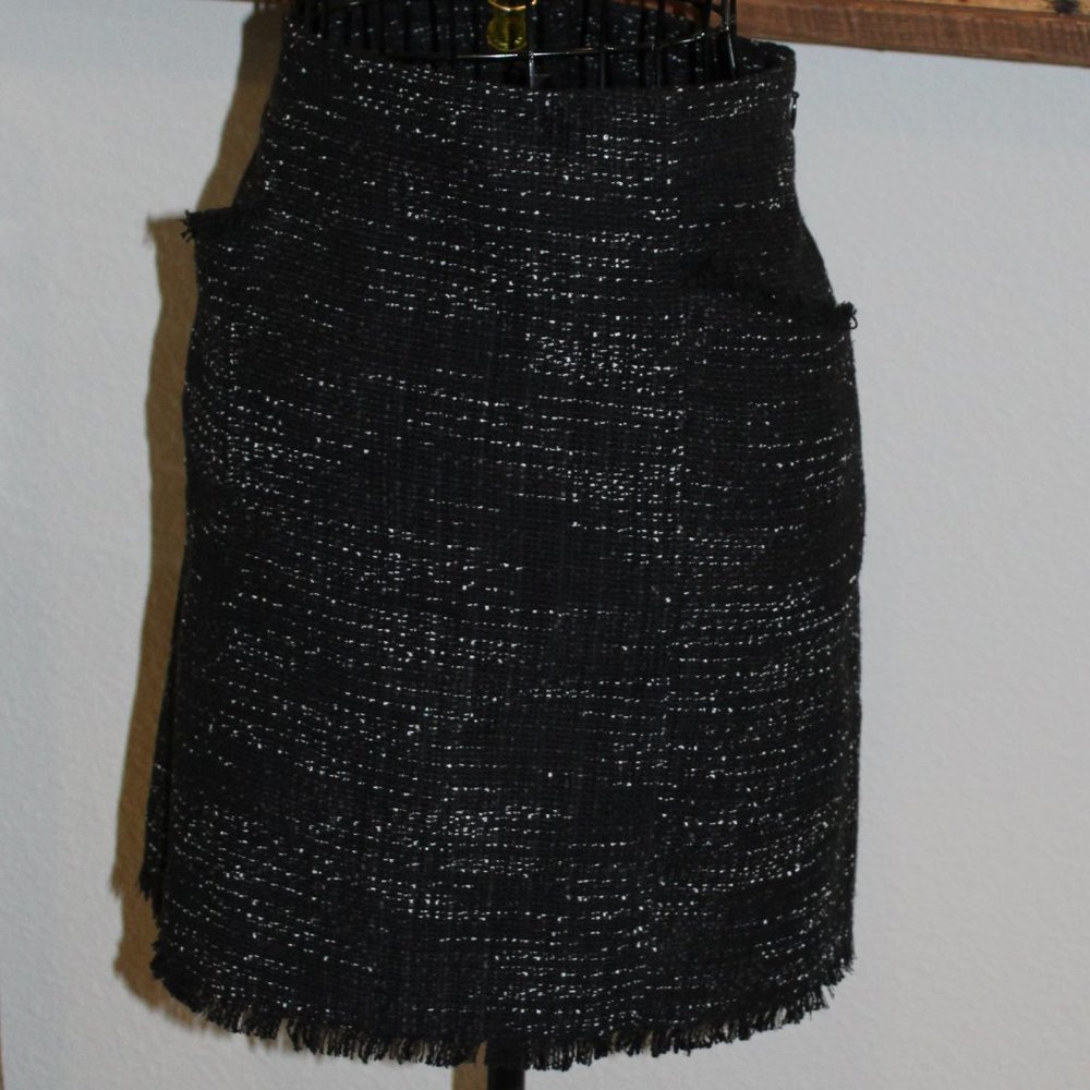 Loft black tweed skirt